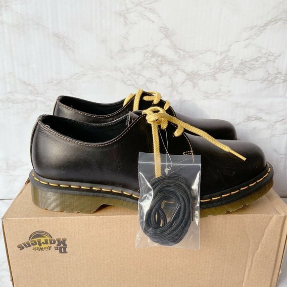 DR. MARTENS 1461 3-Eye Smooth Leather Womens Oxford Shoe Dark Gray Atlas US 11 - Picture 3 of 9